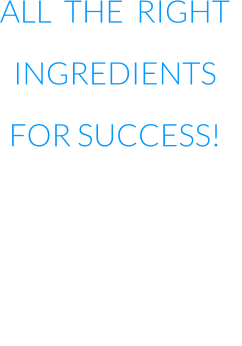 ALL  THE  RIGHT   INGREDIENTS   FOR SUCCESS! You And I Can  Get This Done… We Are A Team  And We Can  Not Be Stopped!